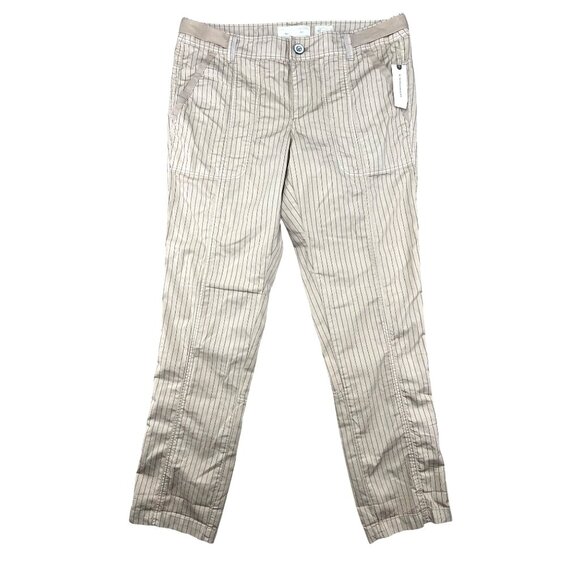 Anthropologie Hei Hei Beige Pinstriped Cropped Pants Size 29 - Picture 2 of 14